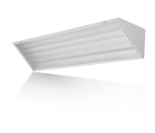 High lumen corner mount fluorescent available with 1 lamp T5 or T8.